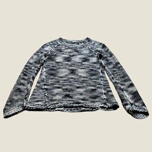 Rebecca Taylor Size XS Black, White, Gray Long Sleeve Space Dyed Sweater